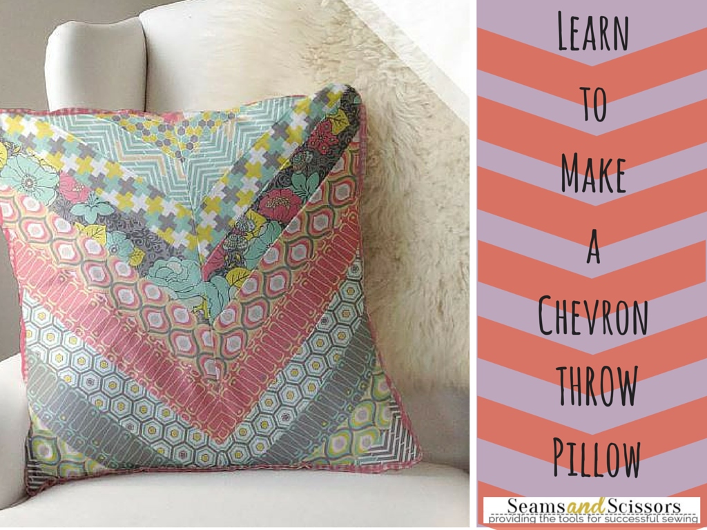 How to Make a Throw Pillow: Free Chevron Pattern from Camelot Fabrics - Seams And Scissors