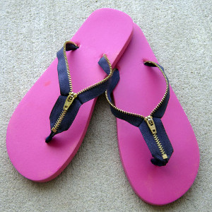 Zipper Flip Flops