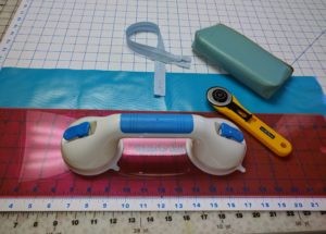Blue Vinyl Being Cut