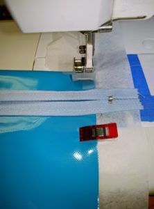 Sewing pouch shut, be sure zipper is open! Sewing pouch shut, be sure zipper is open!
