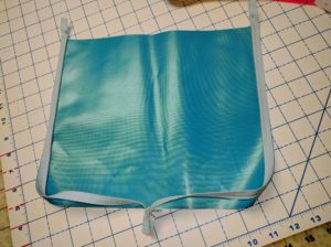 blue vinyl zipper both side sewn