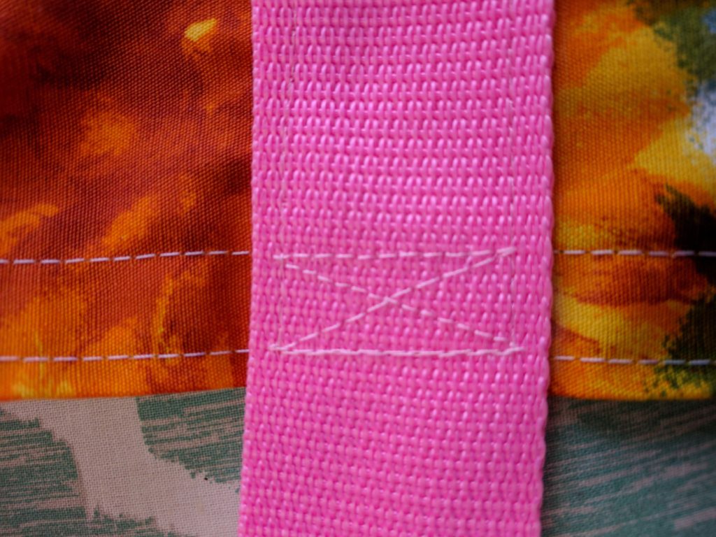 When you get to the end, cross box the stitches like this
